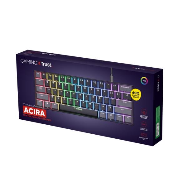 Trust Gaming GXT 867 Acira/ Drôtová USB/ US layout/ Čierna 