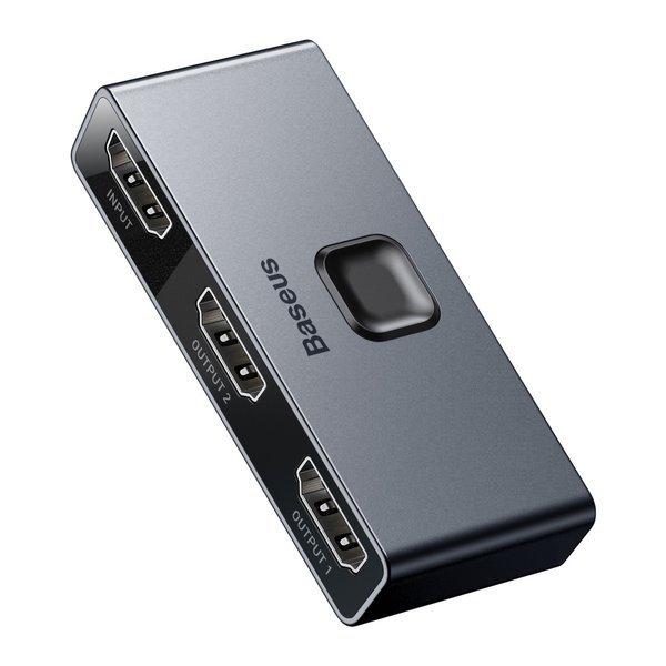 Baseus HDMI rozbočovač Matrix HDMI Splitter 2v1/ 1v2 sivý