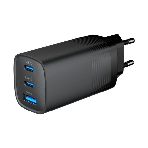 GEMBIRD PD nabíjačka 1xUSB-A 2xUSB-C 67W čierna 