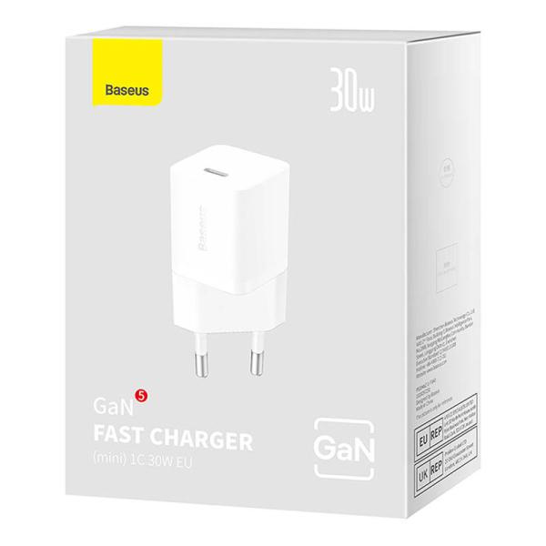 Baseus Rýchlonabíjačka do siete GaN5 Mini 30W EU biela 