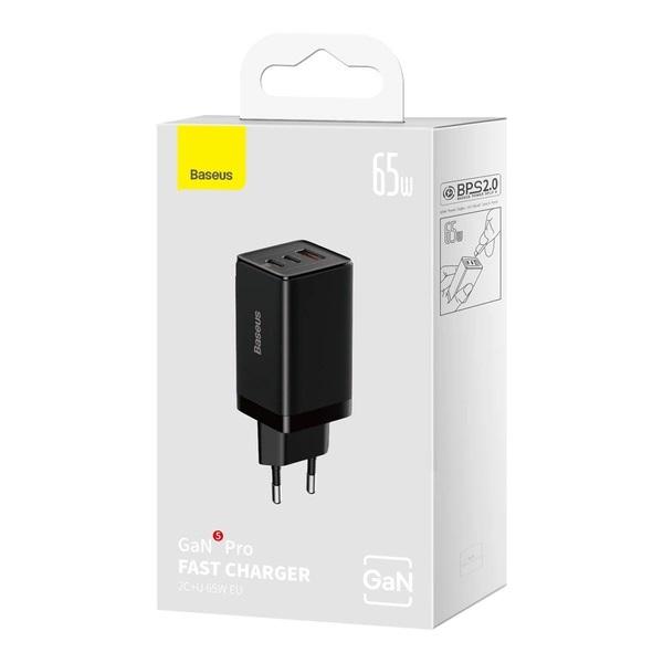 Baseus Rýchlonabíjačka do siete GaN5 Pro 65W EU čierna 