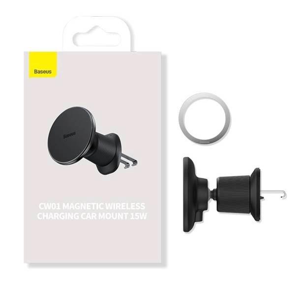 Baseus Magnetický držiak do ventilačnej mriežky s nabíjačkou USB-C 15W+25W čierny 