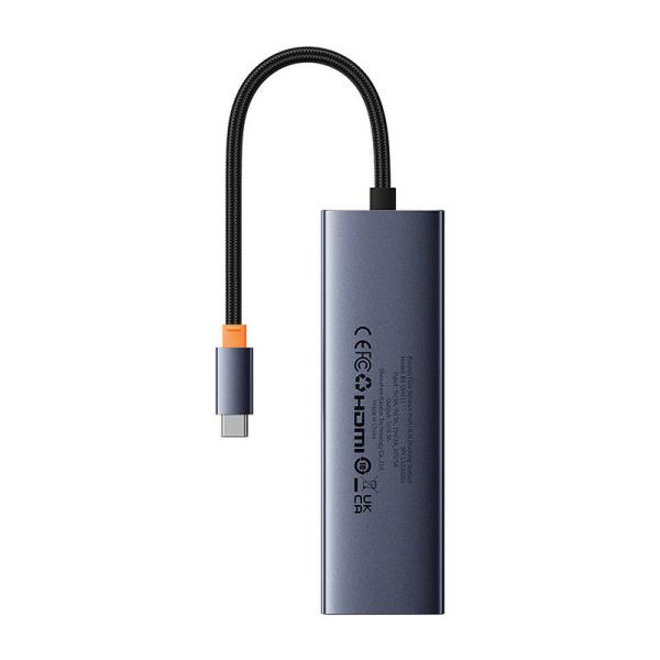 Baseus hub Ultra Joy USB 6v1 (USB-C/ 1xHDMI4K30Hz/ 3xUSB 3.0/ 1xPD/ RJ45) šedý 