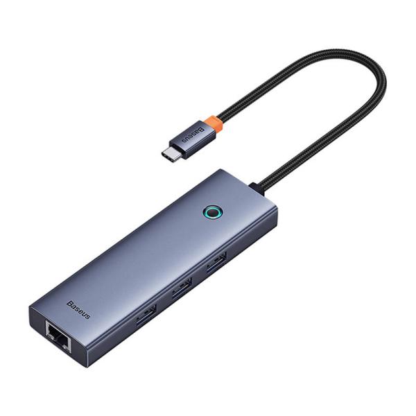 Baseus hub Ultra Joy USB 6v1 (USB-C/ 1xHDMI4K30Hz/ 3xUSB 3.0/ 1xPD/ RJ45) šedý