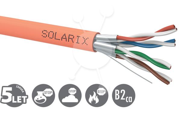 Instalacní kabel Solarix CAT6A STP LSOH B2ca-s1, d1, a1 500m/ cívka SXKD-6A-STP-LSOH-B2ca