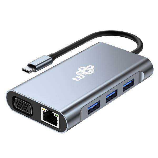 TB Touch USB C 8v1 - HDMI 2x, USB, VGA, RJ45, PD 