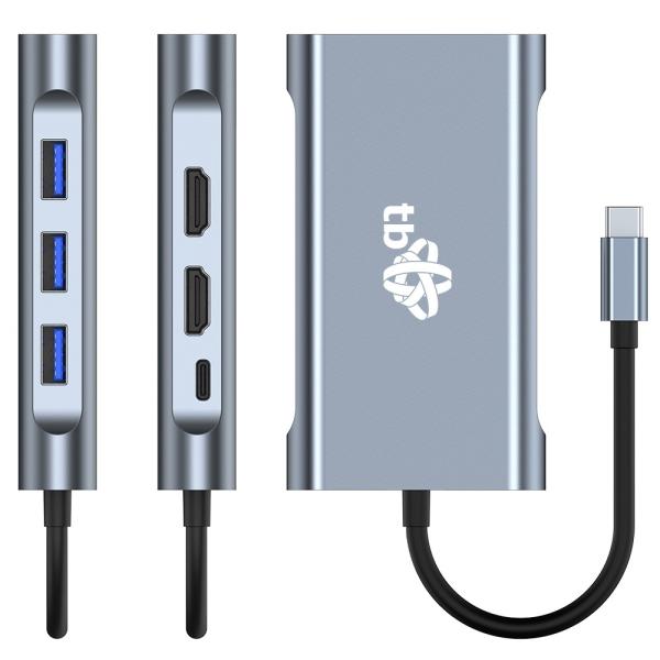 TB Touch USB C 8v1 - HDMI 2x, USB, VGA, RJ45, PD 