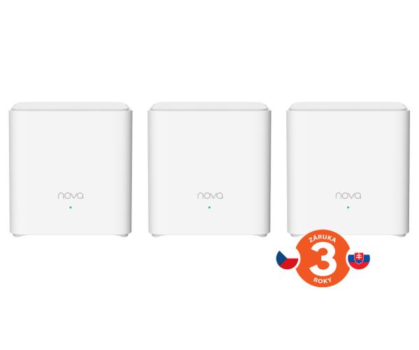 Tenda Nova EX3 (3-pack) WiFi6 AX1500 Mesh Gigabit system, 6xGLAN/ GWAN, WPA3, VPN, SMART CZ aplikace