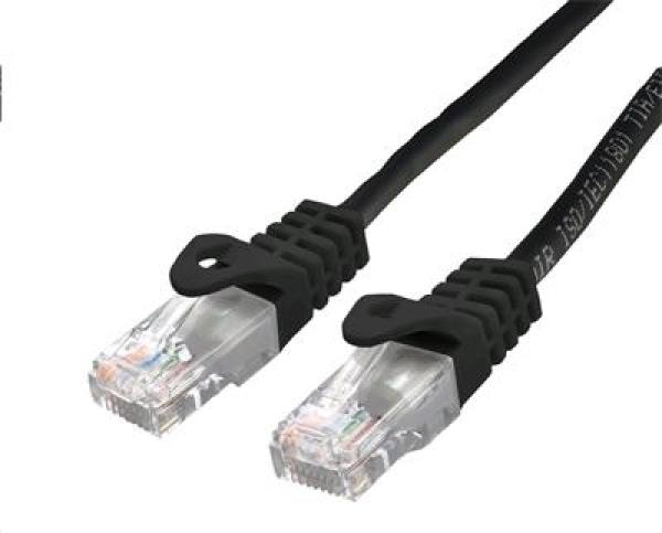 Kábel C-TECH patchcord Cat6, UTP, čierny, 1m