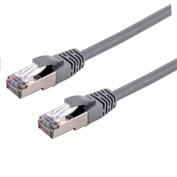 Kabel C-TECH patchcord Cat6a, S/ FTP, šedý, 0, 5m