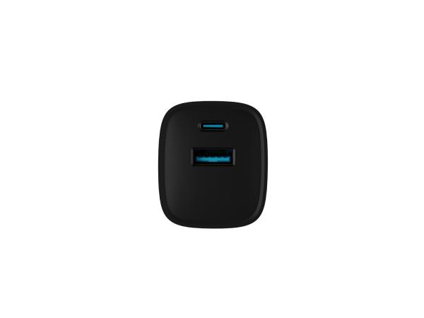 Univerzálna USB nabíjačka Natec RIBERA GaN 30 W, 1X USB-A, 1X USB-C, čierna 