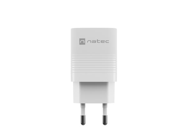 Univerzálna USB nabíjačka Natec RIBERA GaN 30W, 1X USB-A, 1X USB-C, Biela 