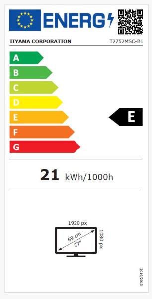 27" iiyama T2752MSC-W1:IPS, FHD, PCAP 
