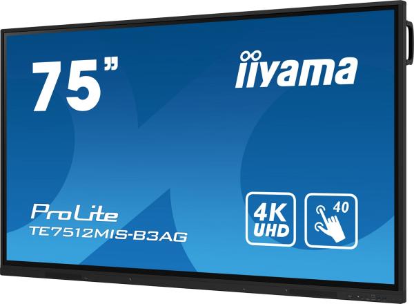 75" iiyama TE7512MIS-B3AG: IPS, 4K, 40P, USB-C 