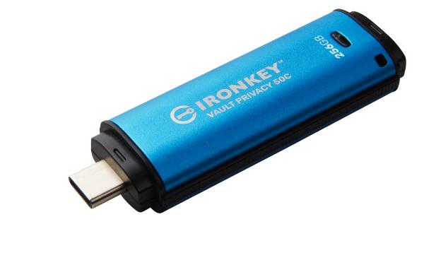 Kingston Ironkey Vault Privacy 50C/ 256GB/ USB 3.2/ USB-C/ Modrá 