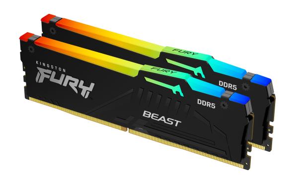 Kingston FURY Beast/ DDR5/ 16GB/ 6000MHz/ CL30/ 2x8GB/ RGB/ Black