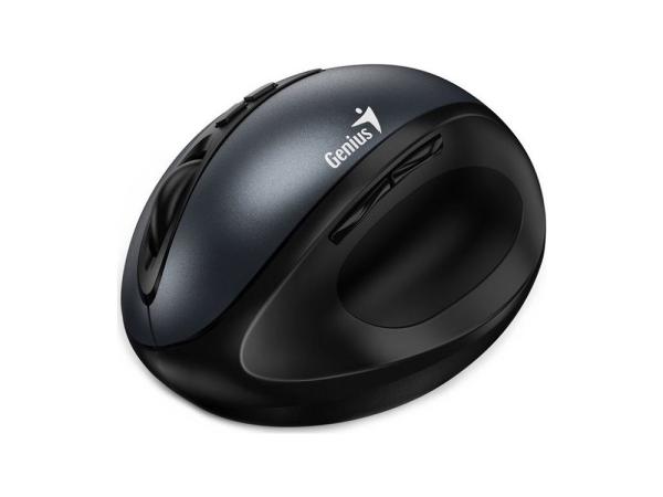 Genius Ergo 8300S/ Vertikálna/ Optická/ Pre pravákov/ 1 600 DPI/ Bezdrôtová USB/ Čierna-šedá 