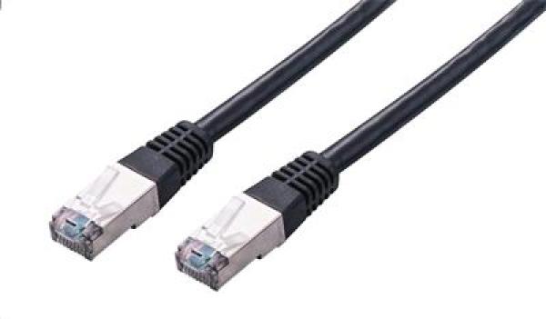 Kabel C-TECH patchcord Cat5e, FTP, černý, 0, 25m