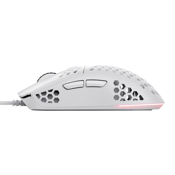Trust Gaming GXT 928W Helox/ Herná/ Optická/ Pre pravákov/ 6 400 DPI/ Drôtová USB/ Biela 
