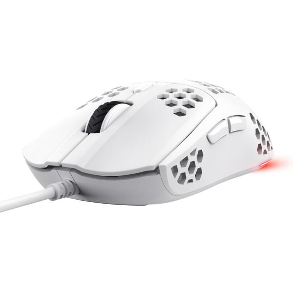 Trust Gaming GXT 928W Helox/ Herná/ Optická/ Pre pravákov/ 6 400 DPI/ Drôtová USB/ Biela 