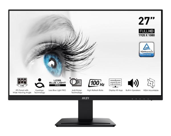 MSI Pro/ MP273A/ 27"/ IPS/ FHD/ 100Hz/ 1ms/ Black/ 2R