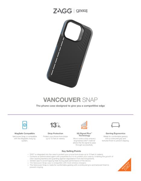 ZAGG GEAR4 D3O Vancouver Snap kryt iPhone 13 čierny 
