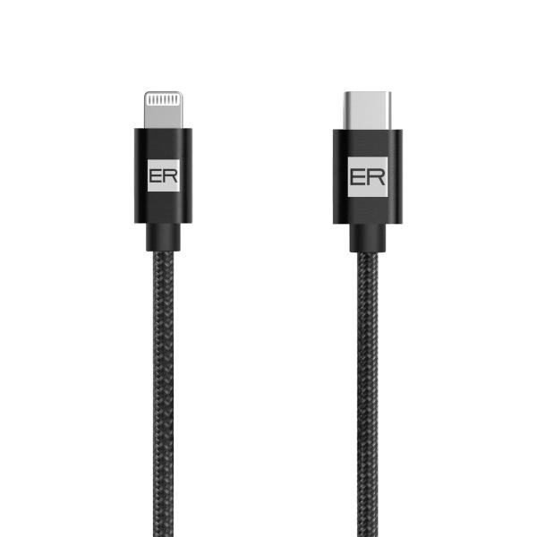 ER POWER kabel USB-C/ Lightning 200cm bílý