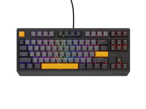 Genesis herná klávesnica THOR 230/ TKL/ RGB/ Outemu Red/ Drôtová USB/ US layout/ Anchor Negative Šedá 