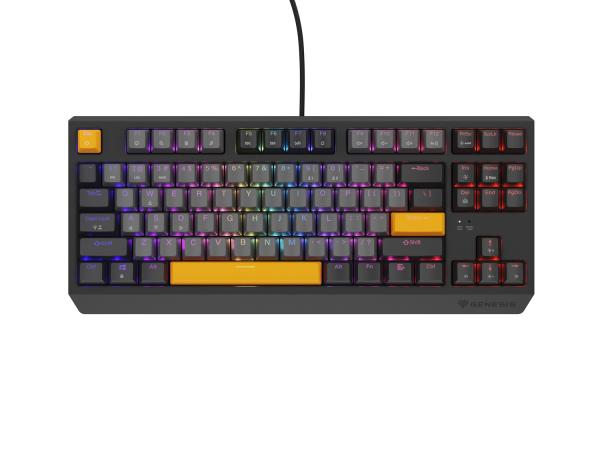 Genesis herní klávesnice THOR 230/ TKL/ RGB/ Outemu Red/ Drátová USB/ US layout/ Anchor Negative Šedá 