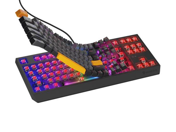 Genesis herná klávesnica THOR 230/ TKL/ RGB/ Outemu Red/ Drôtová USB/ US layout/ Anchor Negative Šedá 