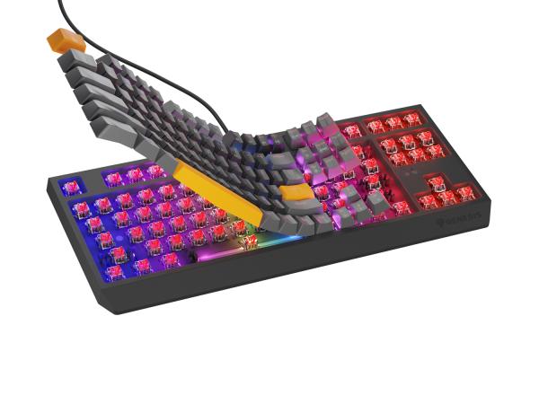 Genesis herná klávesnica THOR 230/ TKL/ RGB/ Outemu Red/ Drôtová USB/ US layout/ Anchor Positive Šedá 