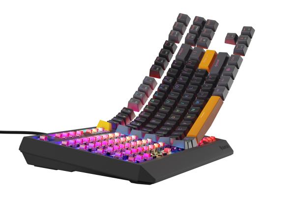 Genesis herná klávesnica THOR 230/ TKL/ RGB/ Outemu Red/ Drôtová USB/ US layout/ Anchor Positive Šedá 