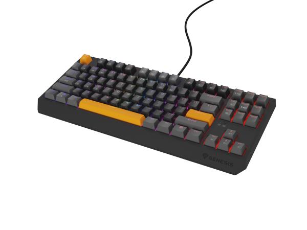 Genesis herní klávesnice THOR 230/ TKL/ RGB/ Outemu Red/ Drátová USB/ US layout/ Anchor Positive Šedá