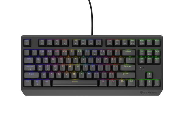 Genesis herní klávesnice THOR 230/ TKL/ RGB/ Outemu Brown/ Drátová USB/ US layout/ Černá 