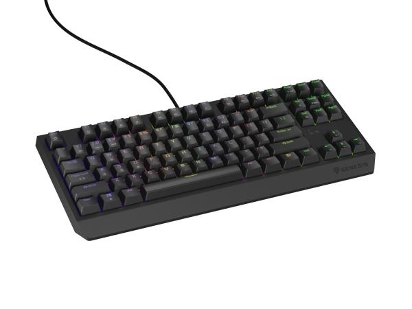 Genesis herní klávesnice THOR 230/ TKL/ RGB/ Outemu Brown/ Drátová USB/ US layout/ Černá
