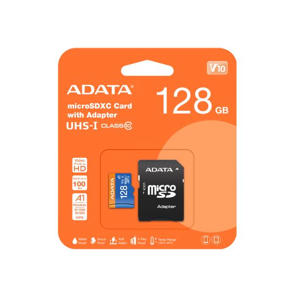 Adata/ micro SDXC/ 128GB/ UHS-I U1 / Class 10/ + Adaptér 