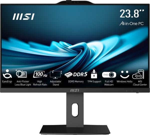 MSI PRO/ AP242P 14M-666EU/ 23, 8"/ FHD/ i3-14100/ 8GB/ 256GB SSD/ UHD 730/ W11H/ Black/ 2R