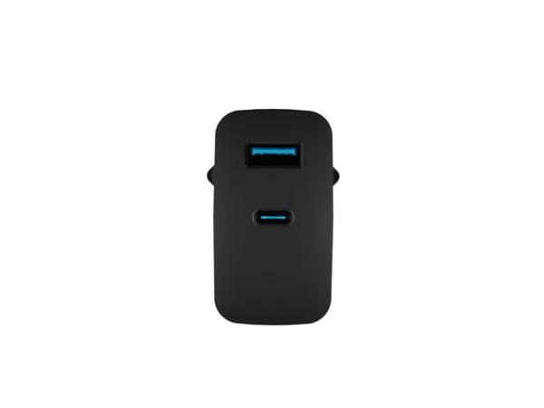 Univerzálna USB nabíjačka Natec RIBERA GaN 65W, 1X USB-A, 1X USB-C, Čierna 