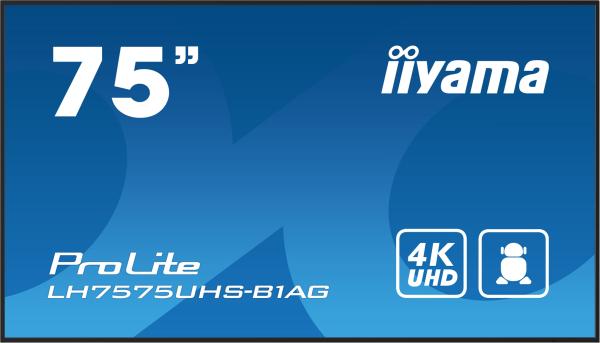 75" iiyama LH7575UHS-B1AG: IPS, 4K, 24/ 7, Android 11
