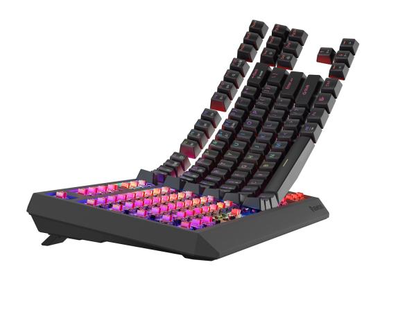 GENESIS herná klávesnica THOR 230/ TKL/ RGB/ Outemu Red/ Bezdrôtová USB + Bluetooth/ US layout/ Čierna 