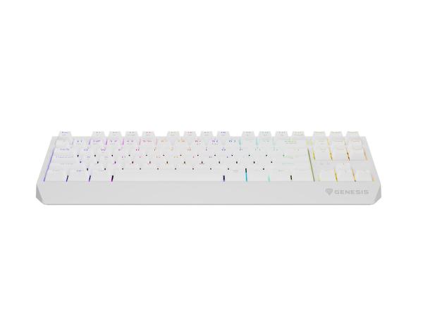 GENESIS herní klávesnice THOR 230/ TKL/ RGB/ Outemu Red/ Bezdrátová USB + Bluetooth/ US layout/ Bílá 