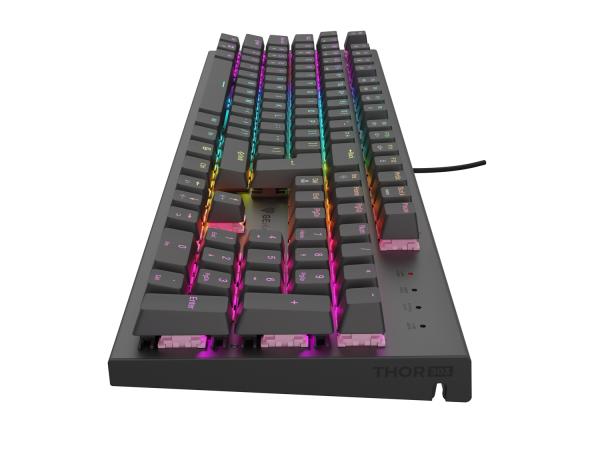 GENESIS mechanická herní klávesnice THOR 303/ RGB/ Outemu Red/ Drátová USB/ US layout/ Černá 