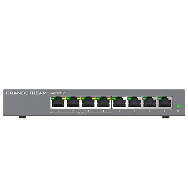 Grandstream GWN7711P Layer 2 Lite managed switch, 8 portov, 4x PoE/ PoE+ 