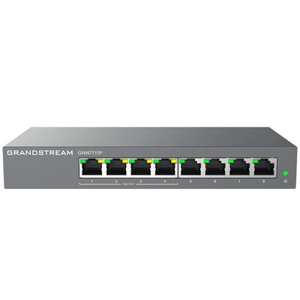 Grandstream GWN7711P Layer 2 Lite managed switch, 8 portov, 4x PoE/ PoE+