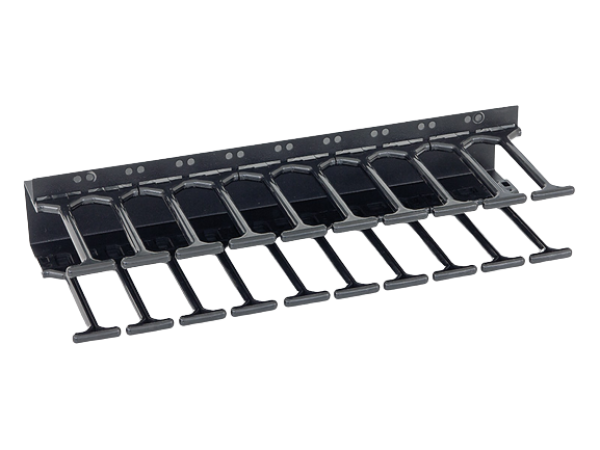 19" vyvaz.panel 47U Hrebeň, dvojradový čierny 12cm tŕň