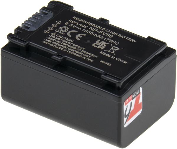 Baterie T6 Power Sony NP-FV50, NP-FV30, 1030mAh, 7Wh, šedá