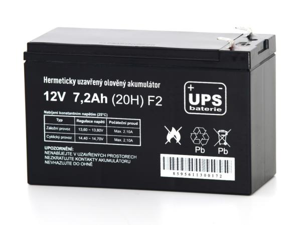 UPS baterie 12V 7, 2Ah F2