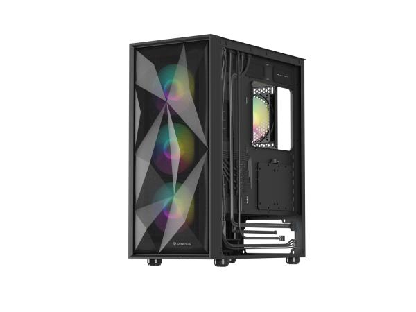 Počítačová skriňa Genesis DIAXID 605 ARGB/ Midi Tower/ Transpar./ Čierna 