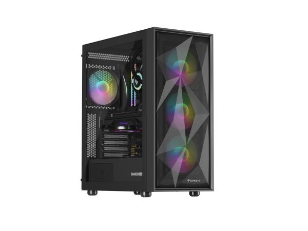 Počítačová skriňa Genesis DIAXID 605 ARGB/ Midi Tower/ Transpar./ Čierna