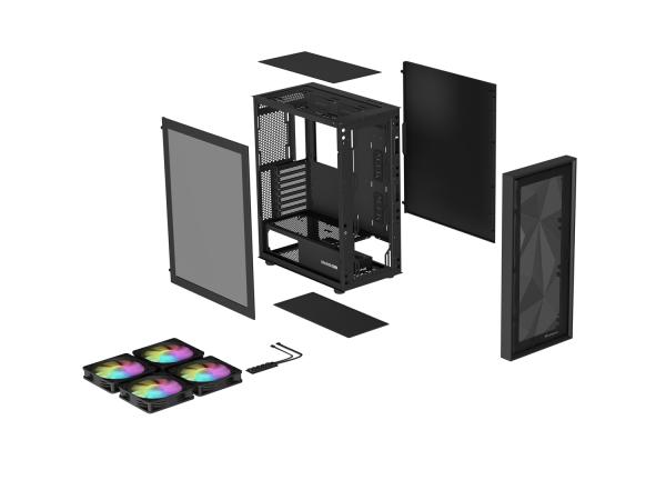 Počítačová skriňa Genesis DIAXID 605 ARGB/ Midi Tower/ Transpar./ Čierna 